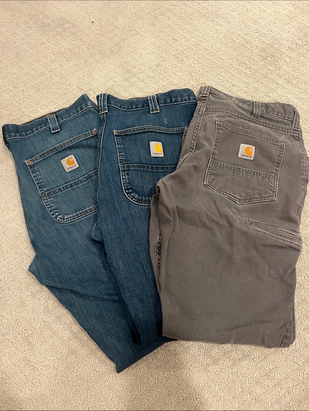 Carhartt Men's Relaxed Fit Jeans - Dark Blue, Medium Blue & Gray